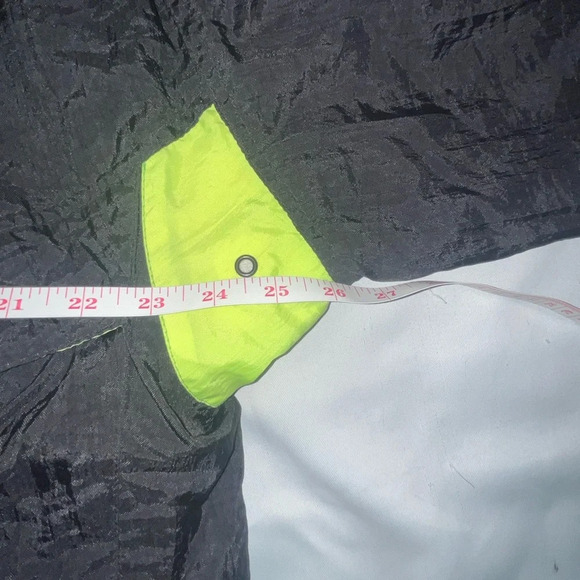 Vintage 90s Roffe Skiwear Ski Jacket Black Neon Yellow Pink Men's M USA Made - Picture 9 of 10